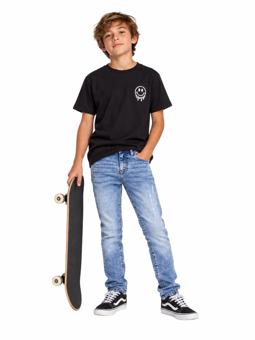 Tony Hawk Stretch Durable Flex Light Wash Skateboarding Jeans - Boys Size 12